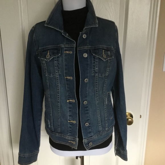 New Slightly Distressed Denim Jacket - Picture 6 of 8
